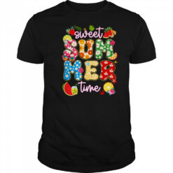Sweet Summer Time Groovy Floral Summer Vacation Women Girls shirt