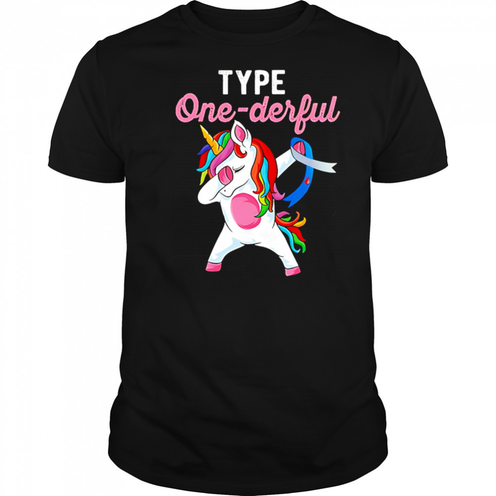 Type Onederful Dabbing Unicorn Diabetes Awareness shirt