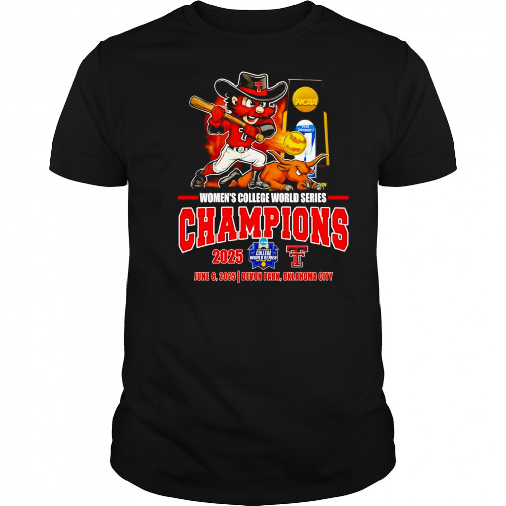 Women’s College World Series Champions 2025 Texas Tech Red Raiders mascot shirt