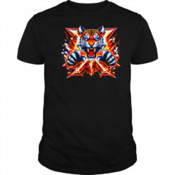 X burning Tiger cute funny animal shirt