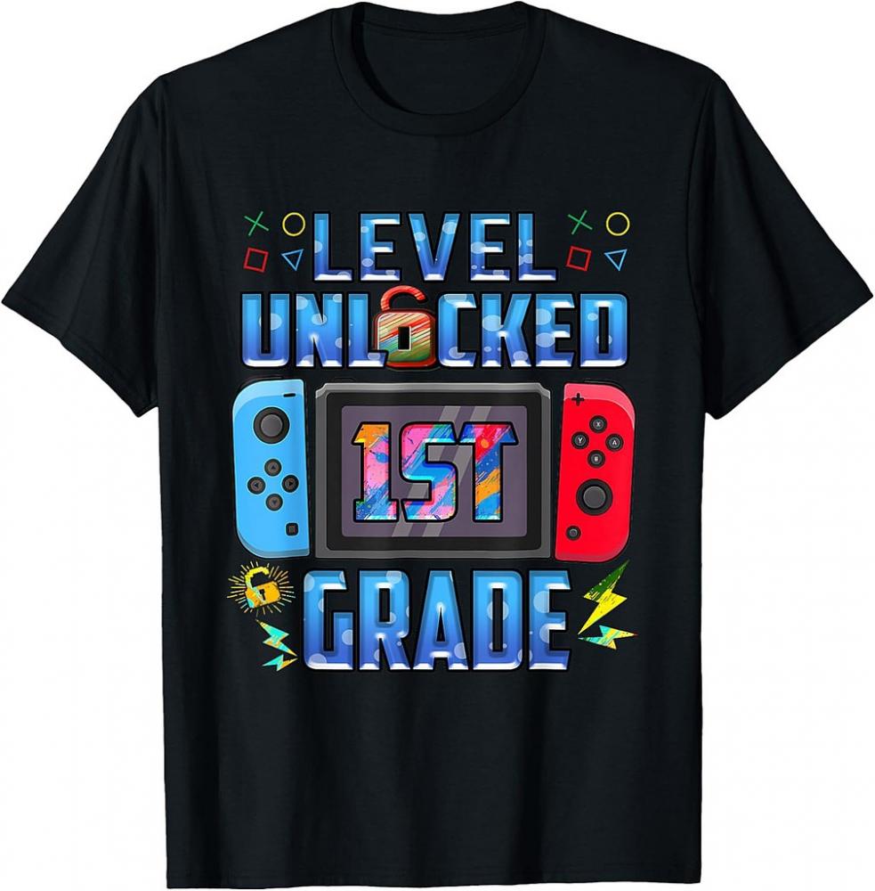 Level 1st Grade Unlocked Back To School First Day Boys Girls T-Shirts