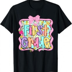 Preppy First Grade Back To School 1st Grade Teacher Girl Boy T-Shirt