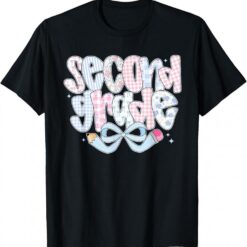Preppy Second Grade Coquette Bow Back To School Teachers Kid T-Shirt