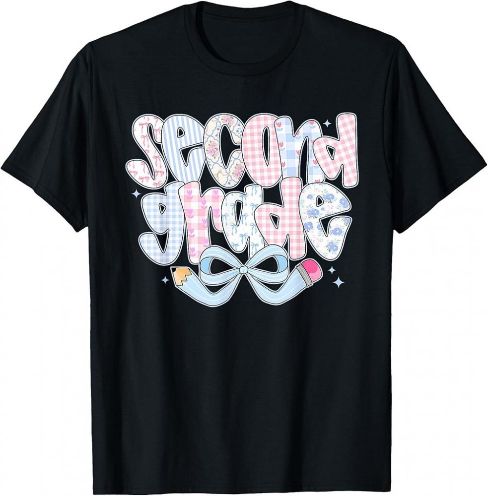 Preppy Second Grade Coquette Bow Back To School Teachers Kid T-Shirt