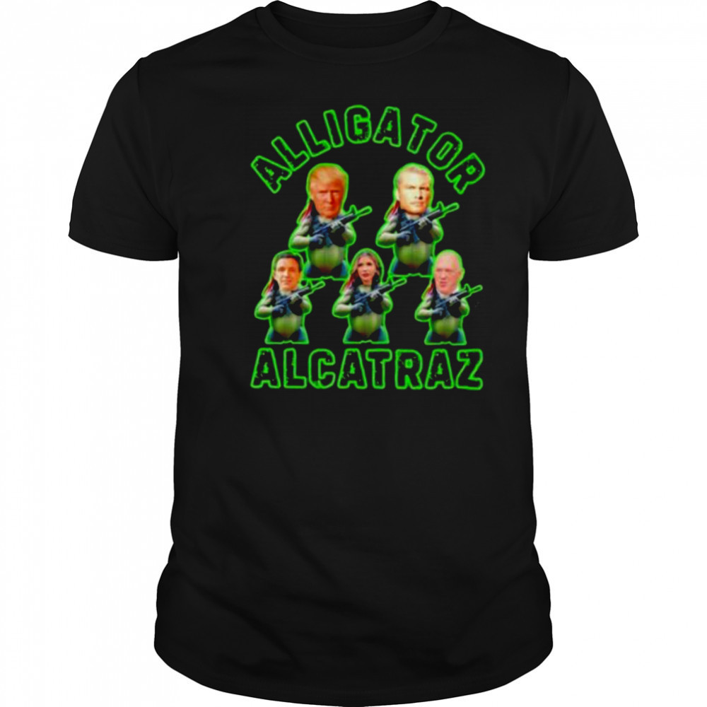 Alligator Alcatraz Trump gun shirt
