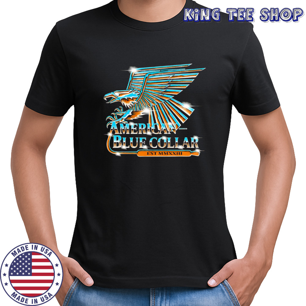 American Blue Collar Est MMXXIII logo shirt