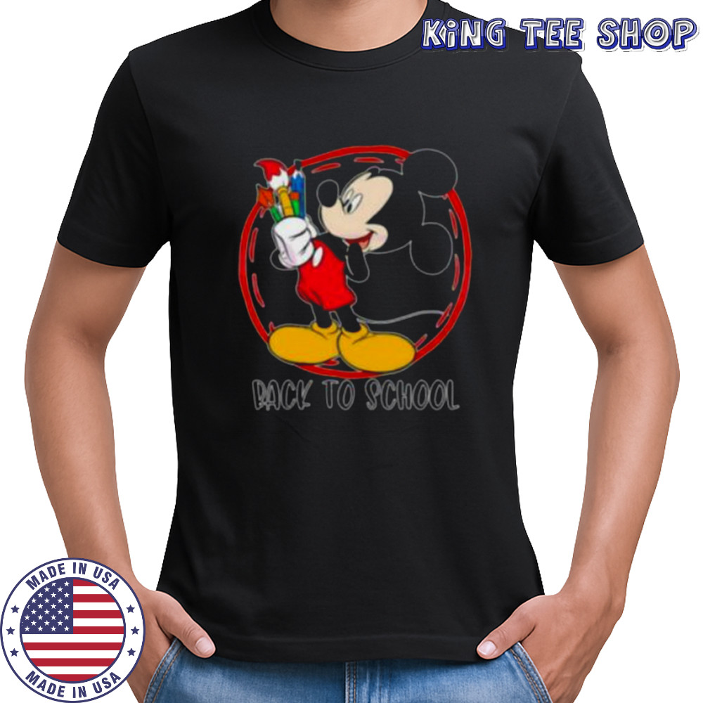 Back to school Mickey Mouse paintbrush art shirt