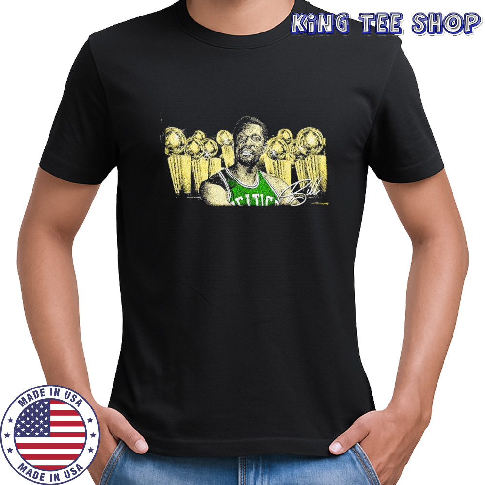 Bill Russell Boston Celtics 11 time NBA champion signature retro shirt