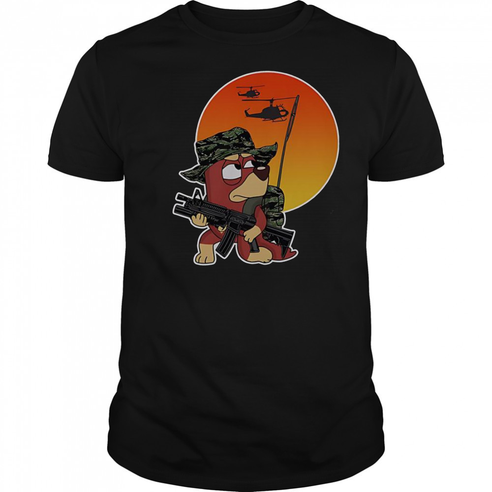 Bluey Bingo Rusty Military T-Shirt
