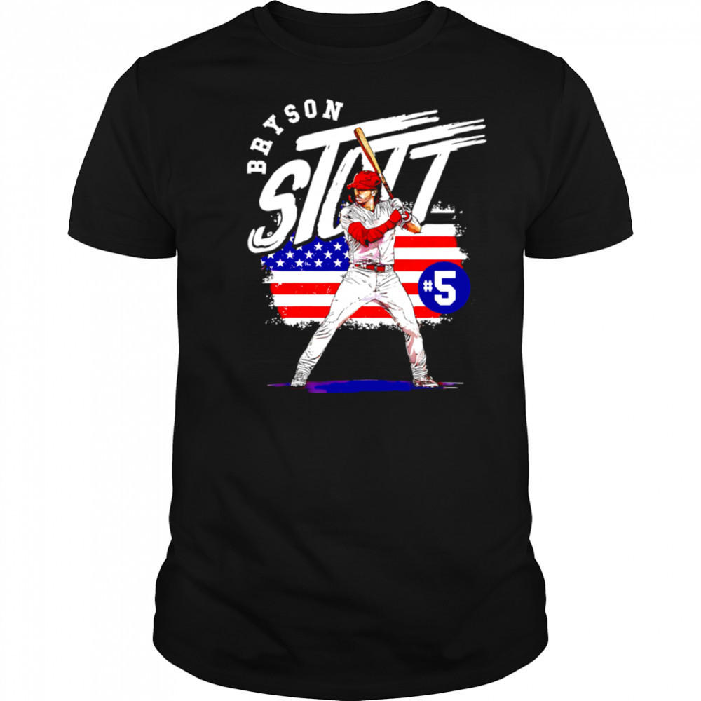 Bryson Stott Baseball Philadelphia Phillies American Flag 4th Of July shirt