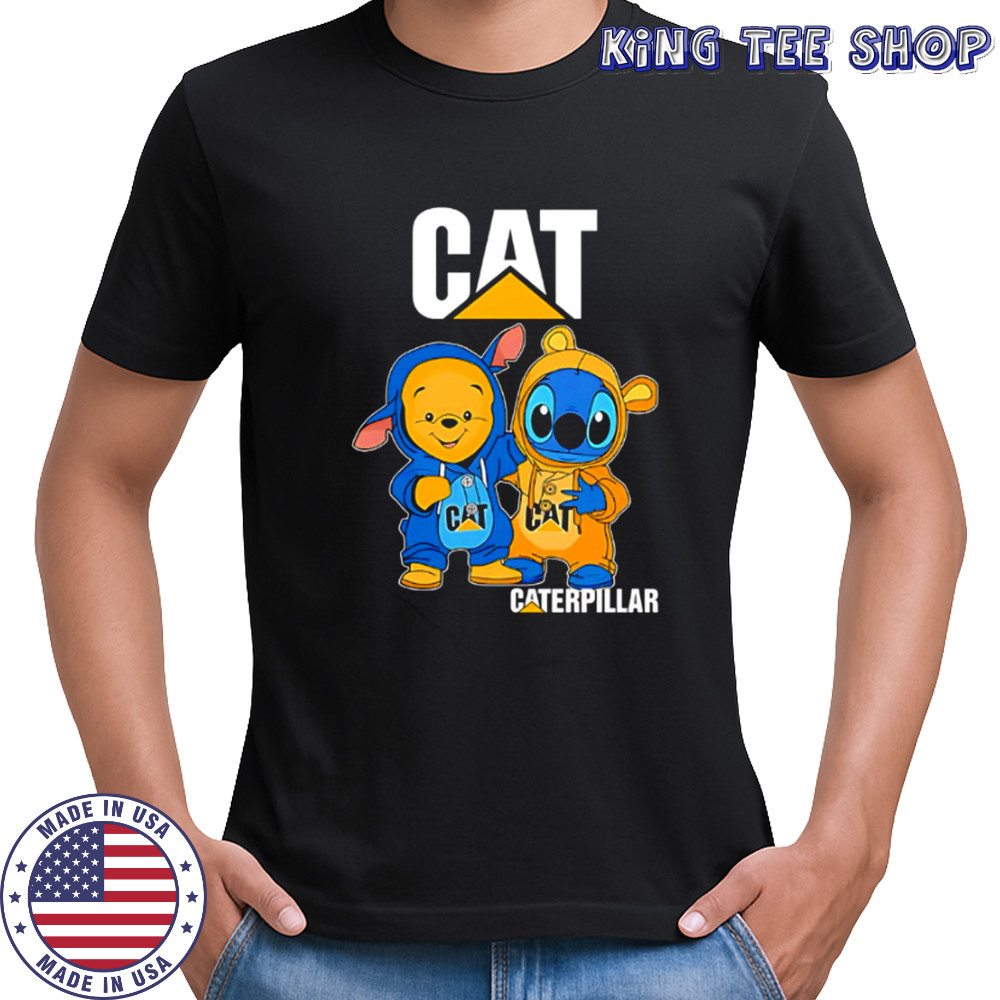 Cat caterpillar pooh and stitch friends shirt