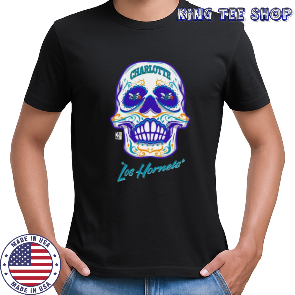 Charlotte Hornets Mitchell & Ness Hardwood Classics Sugar Skull Hometown Shirt