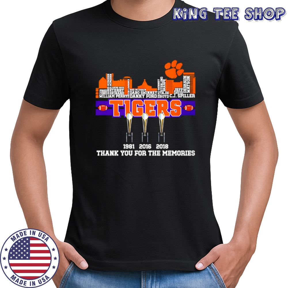 Clemson Tigers 1981-2016-2018 Champions Thank You For The Memories shirt
