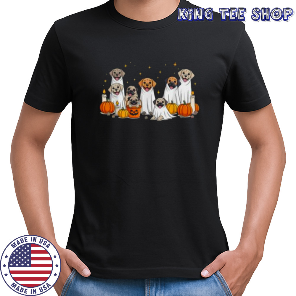 Dogs Ghosts Cute Dogs Dressed As Ghost Halloween Dog Shirt