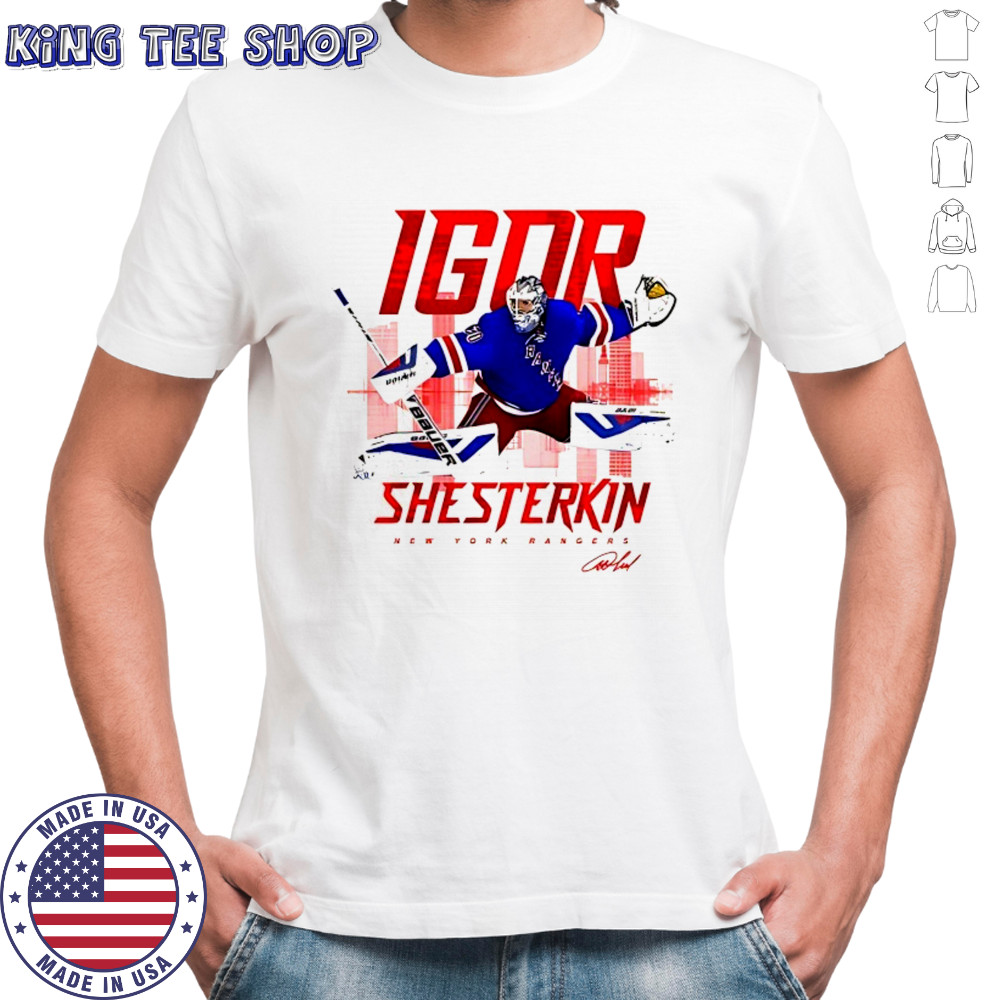Igor Shesterkin New York Rangers skyline signature shirt
