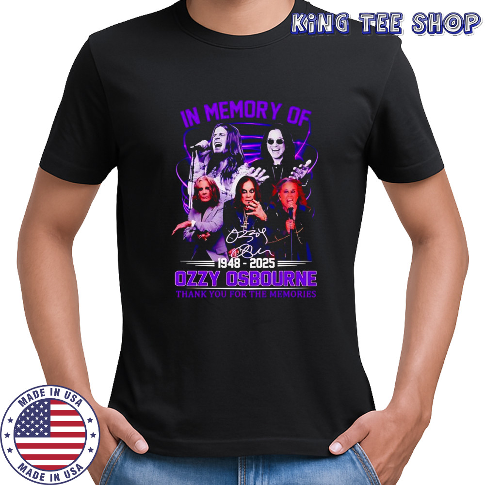 In memory of 1948 2025 Ozzy Osbourne thank you for the memories shirt