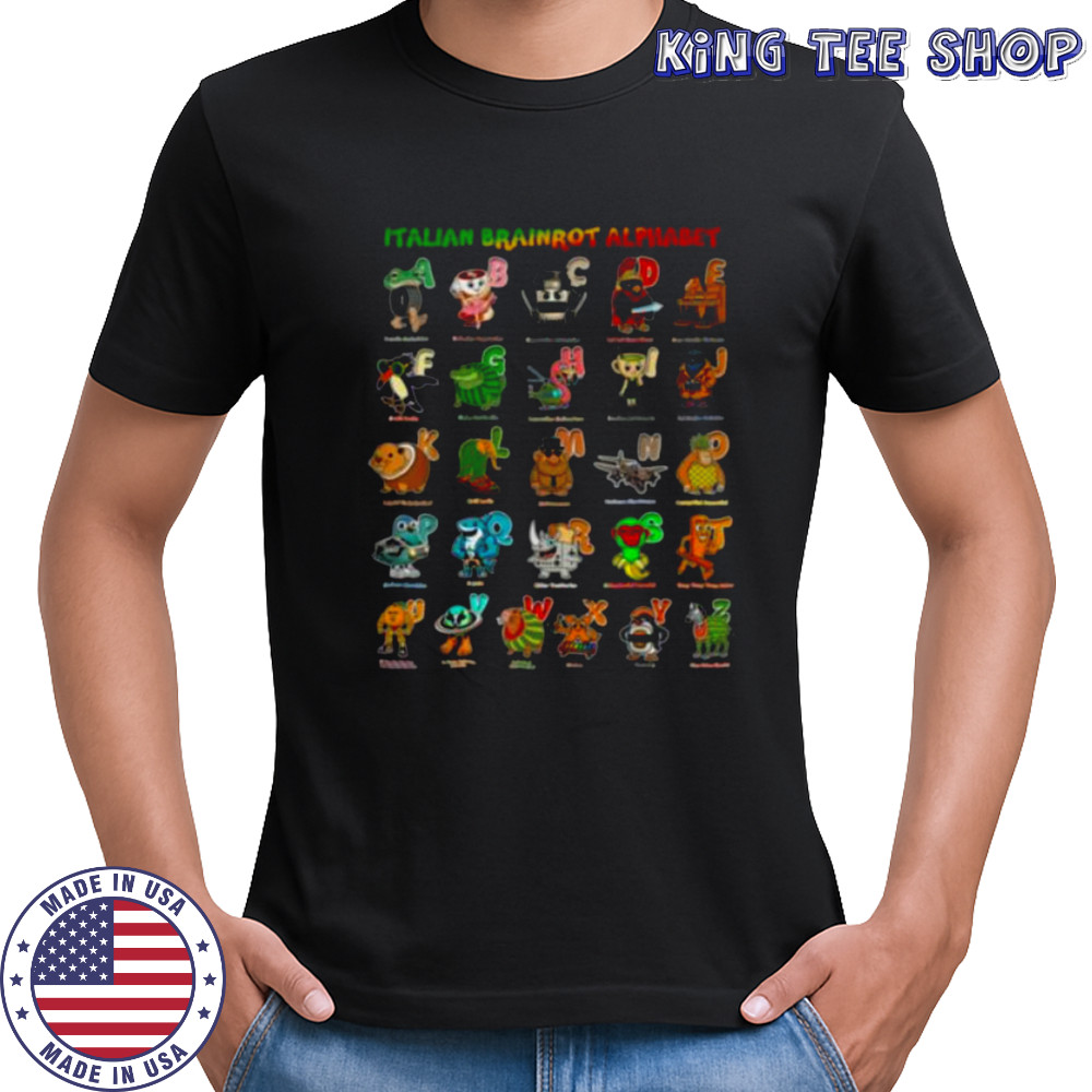 Italian BRAINROT Alphabet Meme Genz Character Shirt