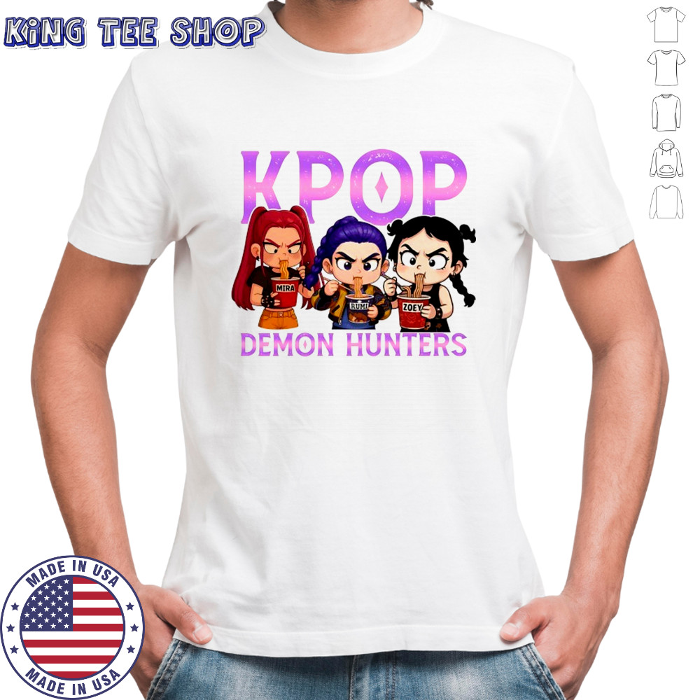 Kpop Demon Hunters eat Ramen chibi shirt