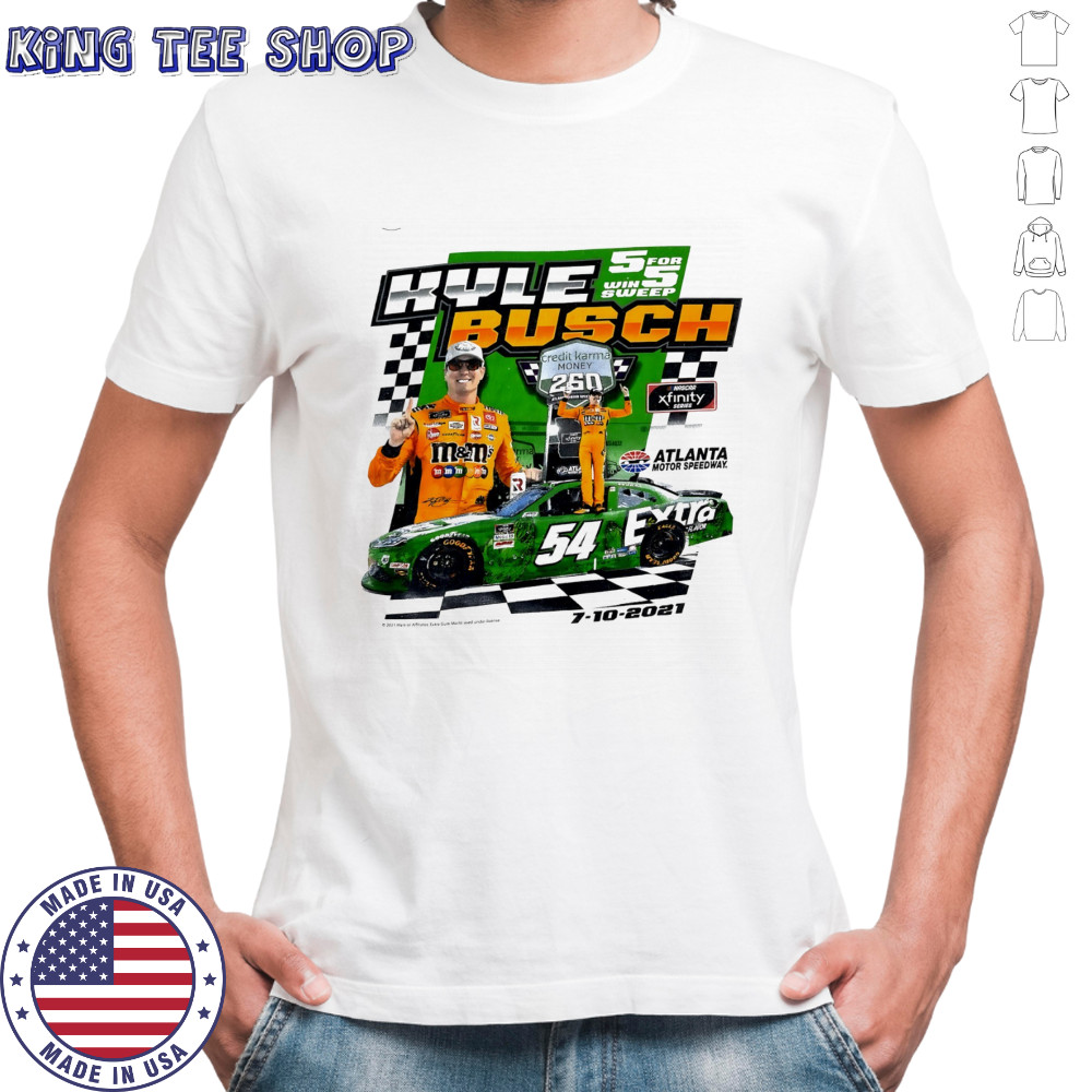 Kyle Busch 5 for 5 win sweep Atlanta Motor Speedway Nascar shirt