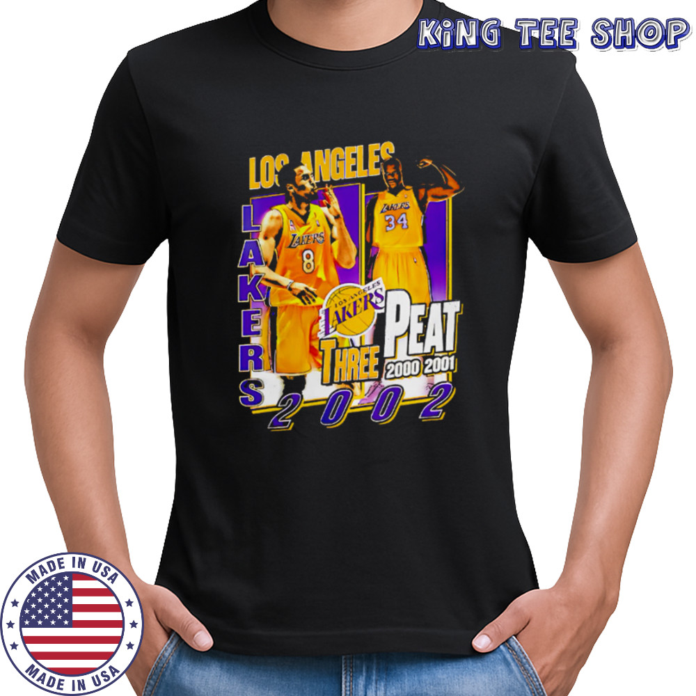 Los Angeles Lakers three Peat 2000-200-2002 Kobe and Shaq shirt