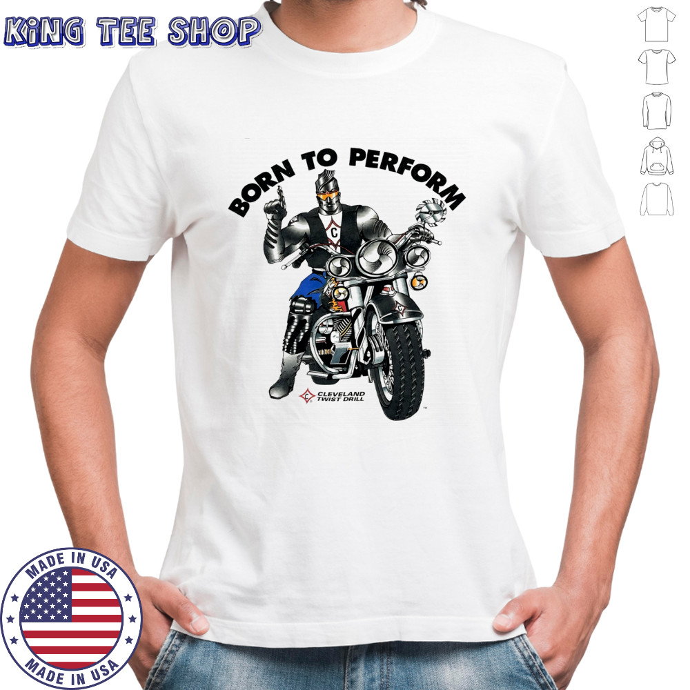 Motorcycle Flames Grunge Moto USA Born to Perform Cleveland Twist Drill shirt