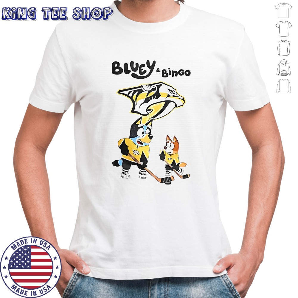 Nashville Predators Bluey And Bingo 2025 Hockey T-Shirt