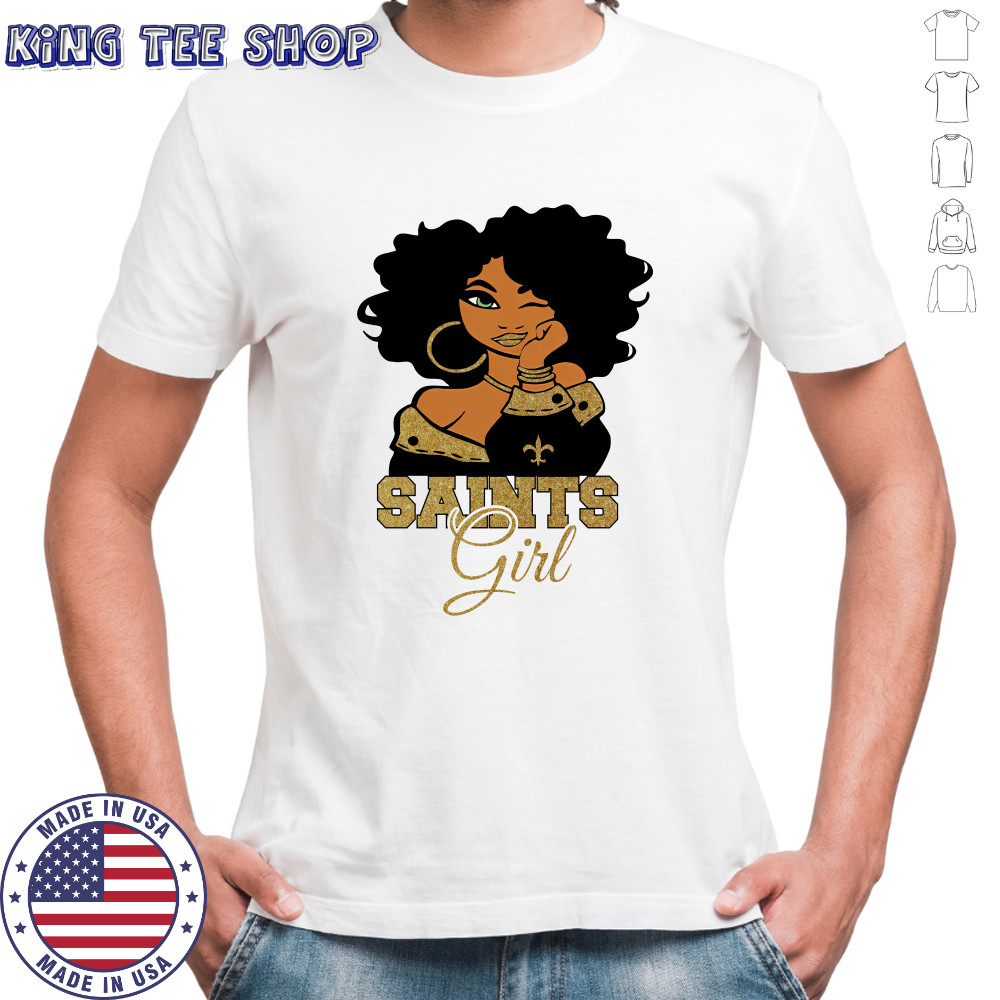 New Orleans Saints Football Black Girl T-Shirt