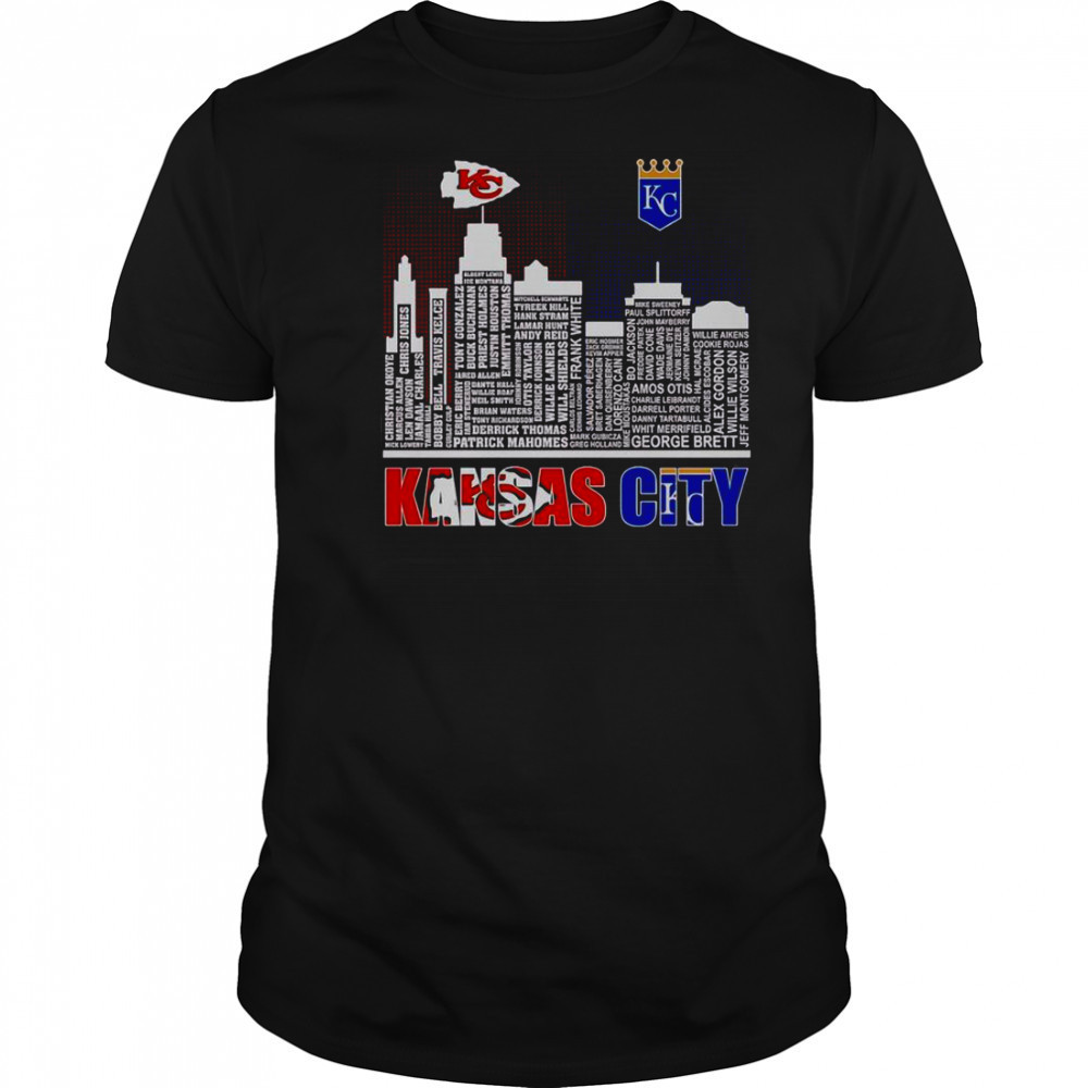 Skyline Name Kansas City Chiefs And Royals T-Shirt