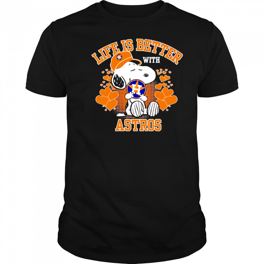Snoopy Life is better with Astros shirt