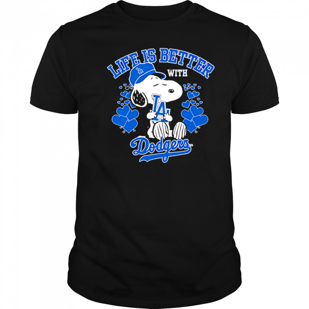 Snoopy Life is better with Dodgers shirt