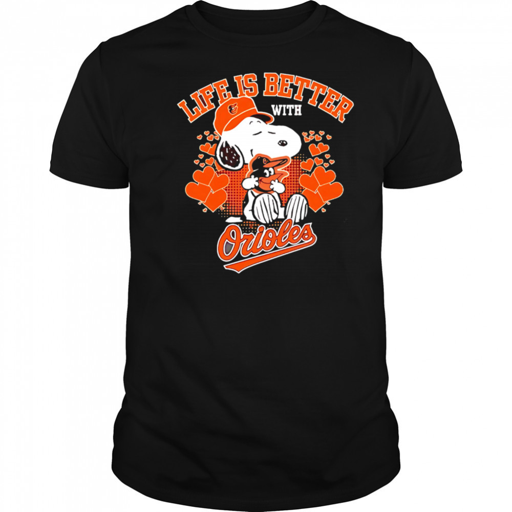 Snoopy Life is better with Orioles shirt