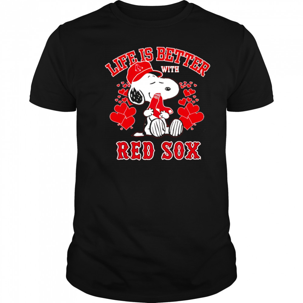 Snoopy Life is better with Red Sox shirt