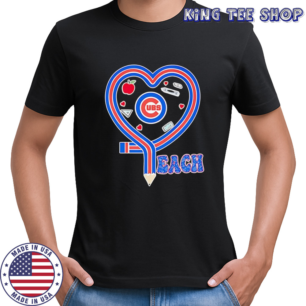 Teach heart Chicago Cubs logo shirt