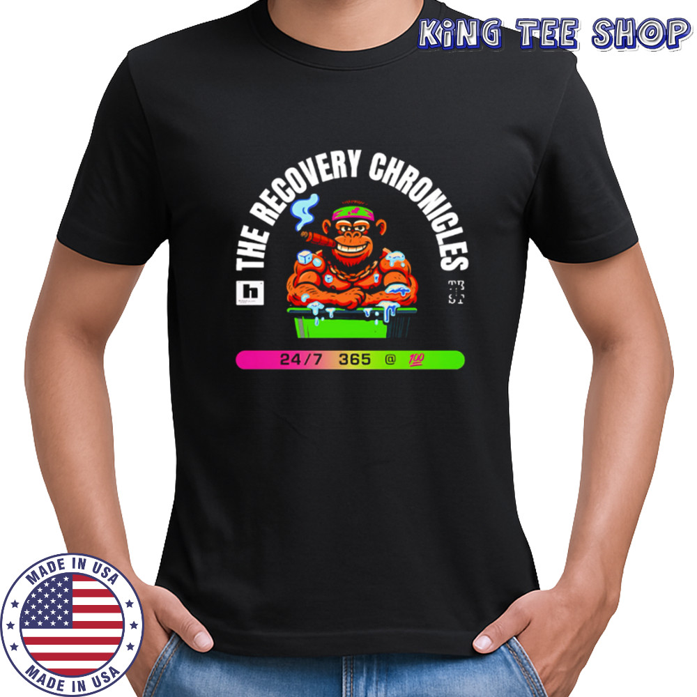 The Recovery Chronicles cartoon monkey smoking cigar shirt