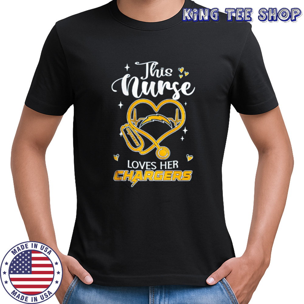 This nurse love her Los Angeles Chargers shirt