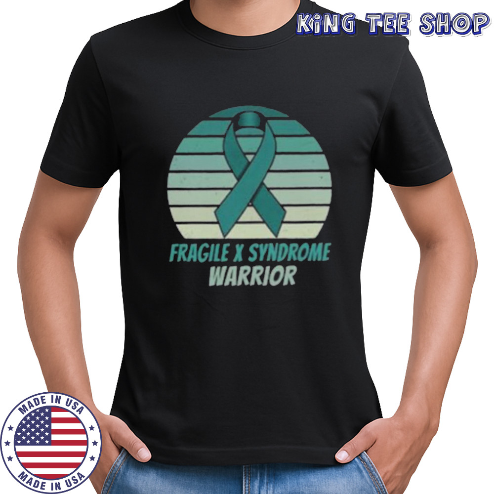 Vintage Fragile X Syndrome Warrior Teal Ribbon Fighter Pullover Shirt