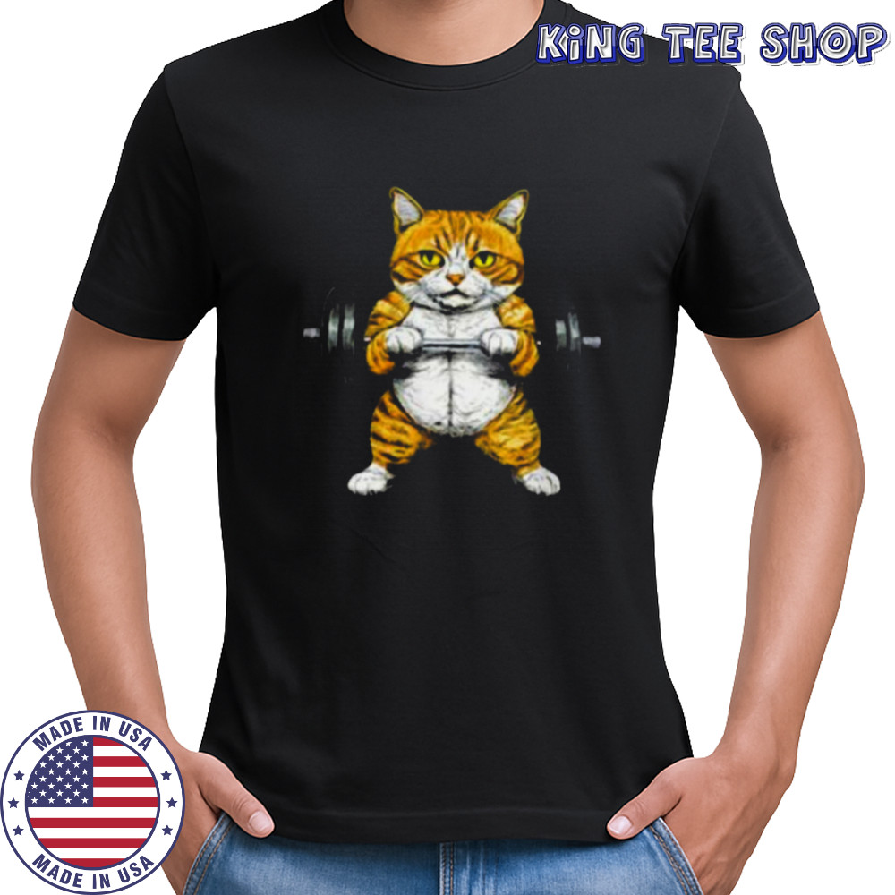 Womens Fitness Cat V Neck Shirt