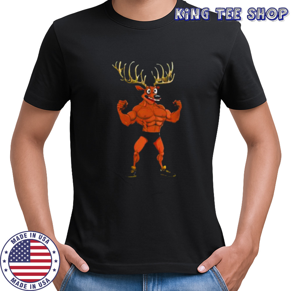 Womens Sport Animals Deer V Neck Shirt