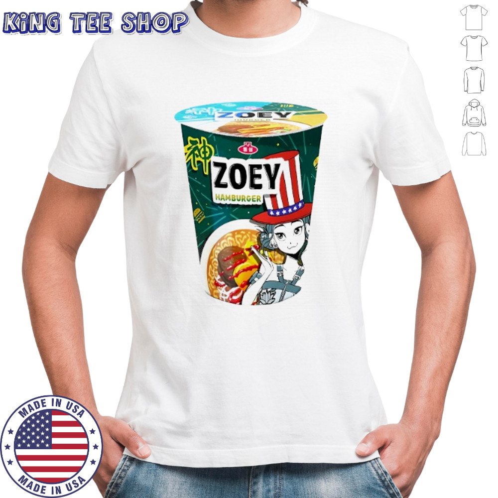 Zoey Hamburger Ramen KPop Demon Hunters shirt