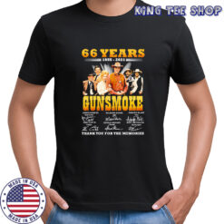 66 years 1955-2021 Gunsmoke thank you for the memories signatures shirt