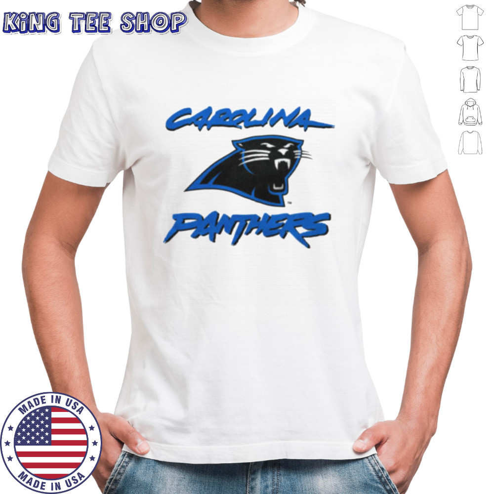 90’s Carolina Panthers Vintage White Cat Scratch Font NFL Plain Logo Shirt
