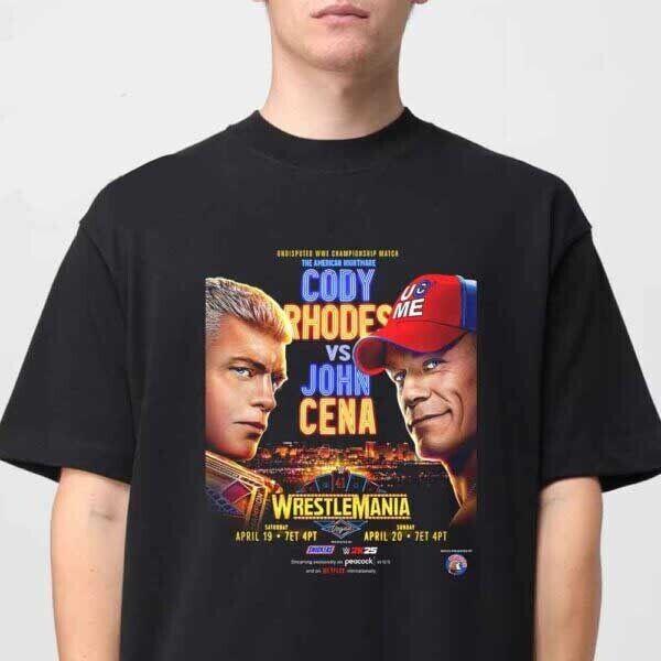 Cody Rhodes vs John Cena Undisputed Championship Wrestle Mania 2025 T-Shirt