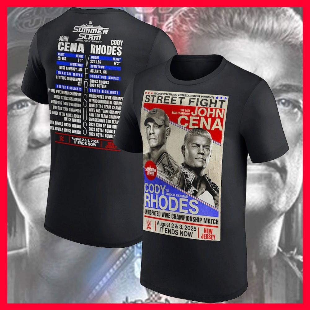 Cody Rhodes vs. John Cena SummerSlam 2025 Match T-Shirt