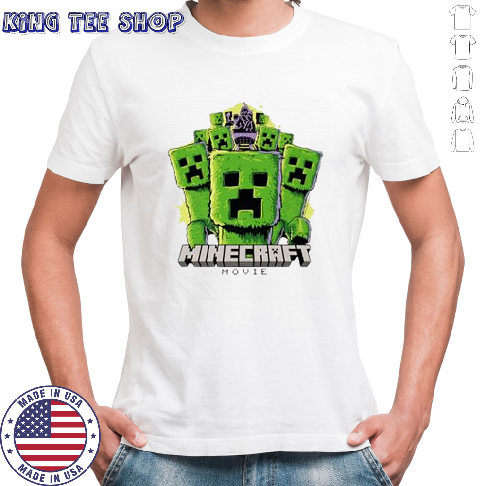 A Minecraft Movie Group Of Creepers Surrounding The Heroes T-Shirt