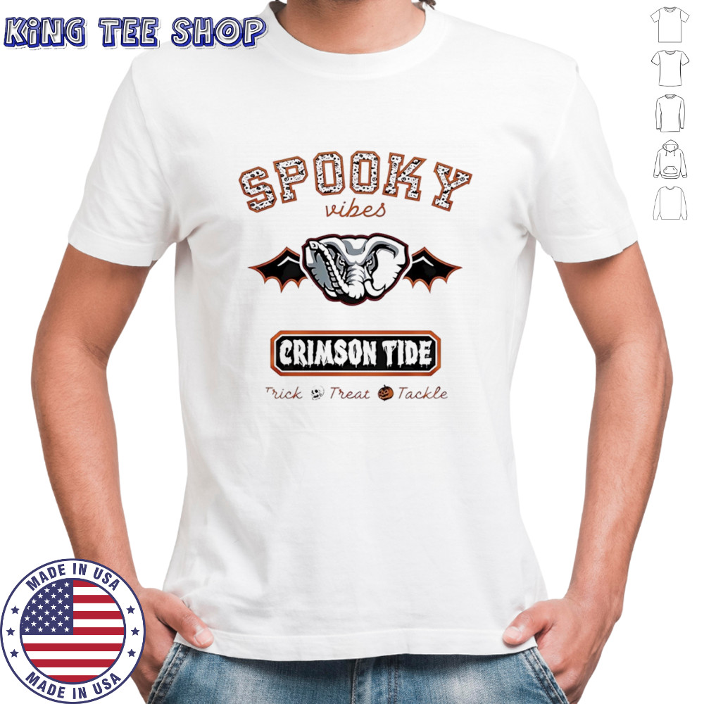 Alabama Crimson Tide Spooky Vibes Trick Treat Tackle Halloween 2025 shirt