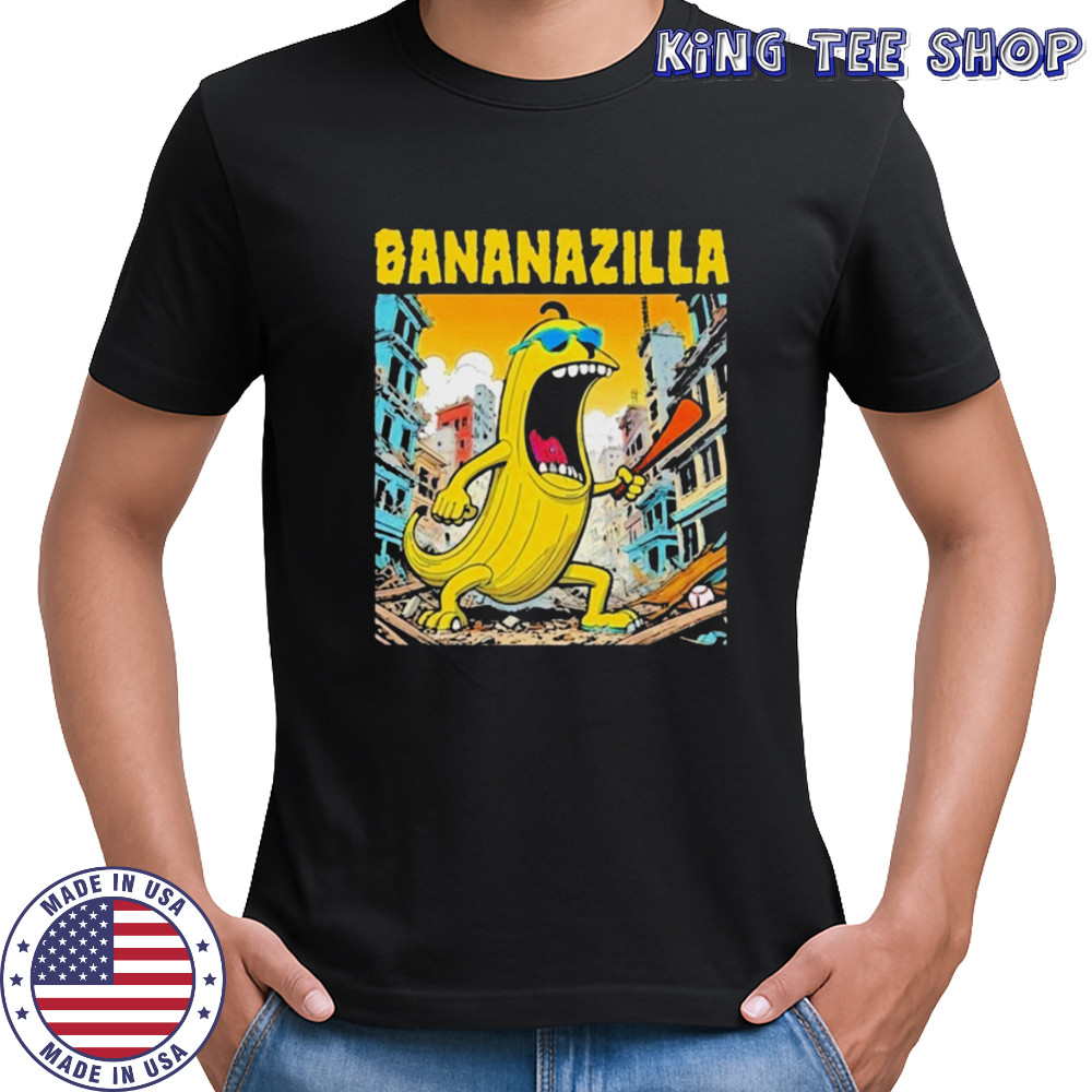 Bananazilla Banana baseball monster bananas shirt