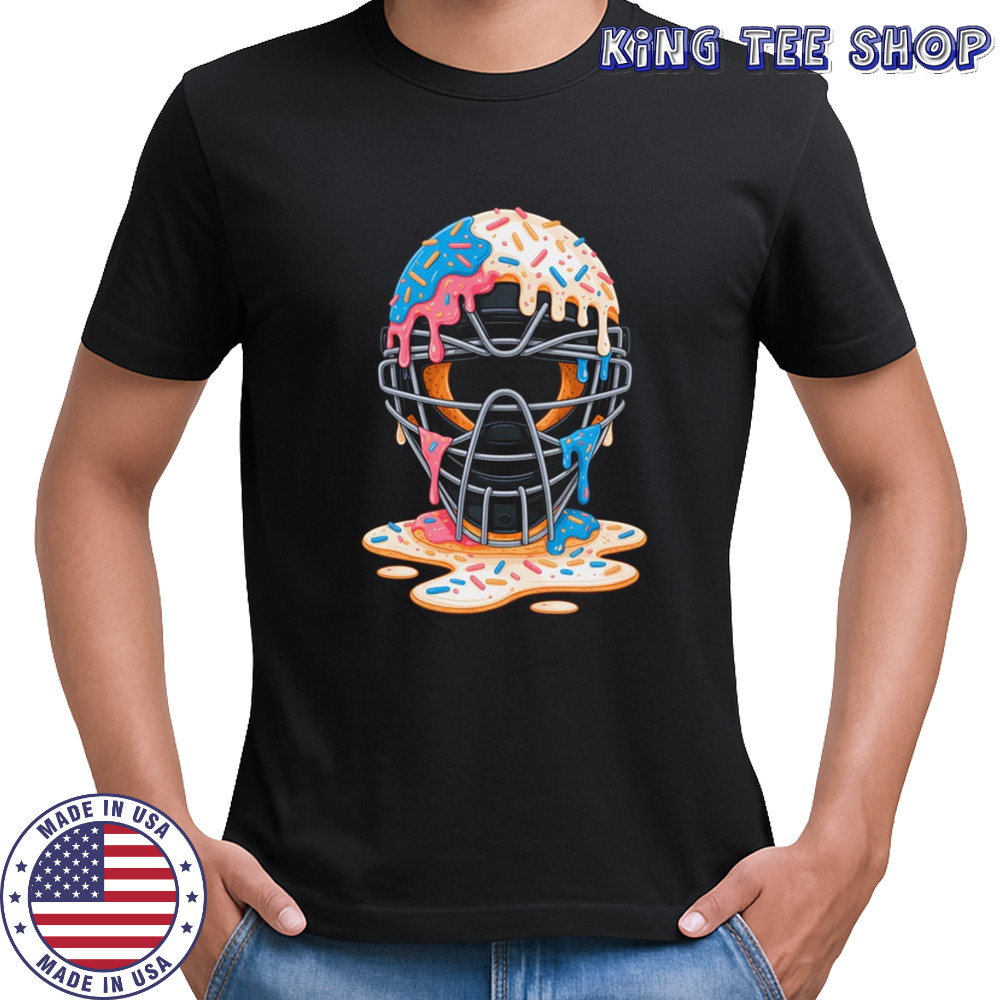 Baseball Catcher Mask Ice Cream Dripping Baseball Fan Boys shirt