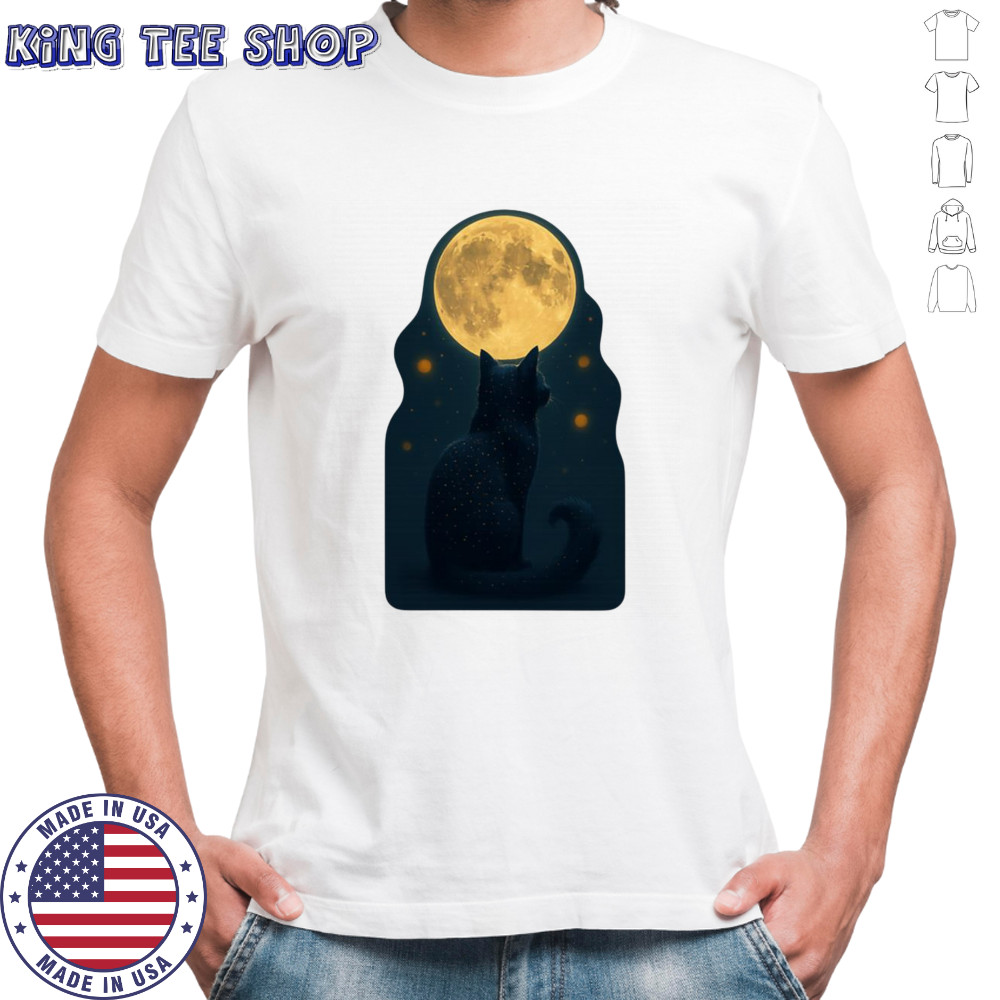 Black Cat And Full Moon T-shirt