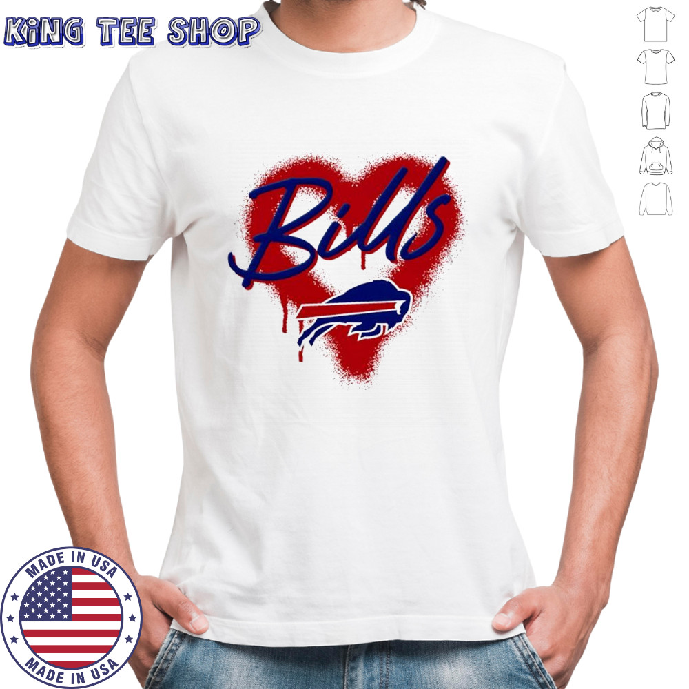 Buffalo Bills Natural Spray Heart Boxy paint shirt