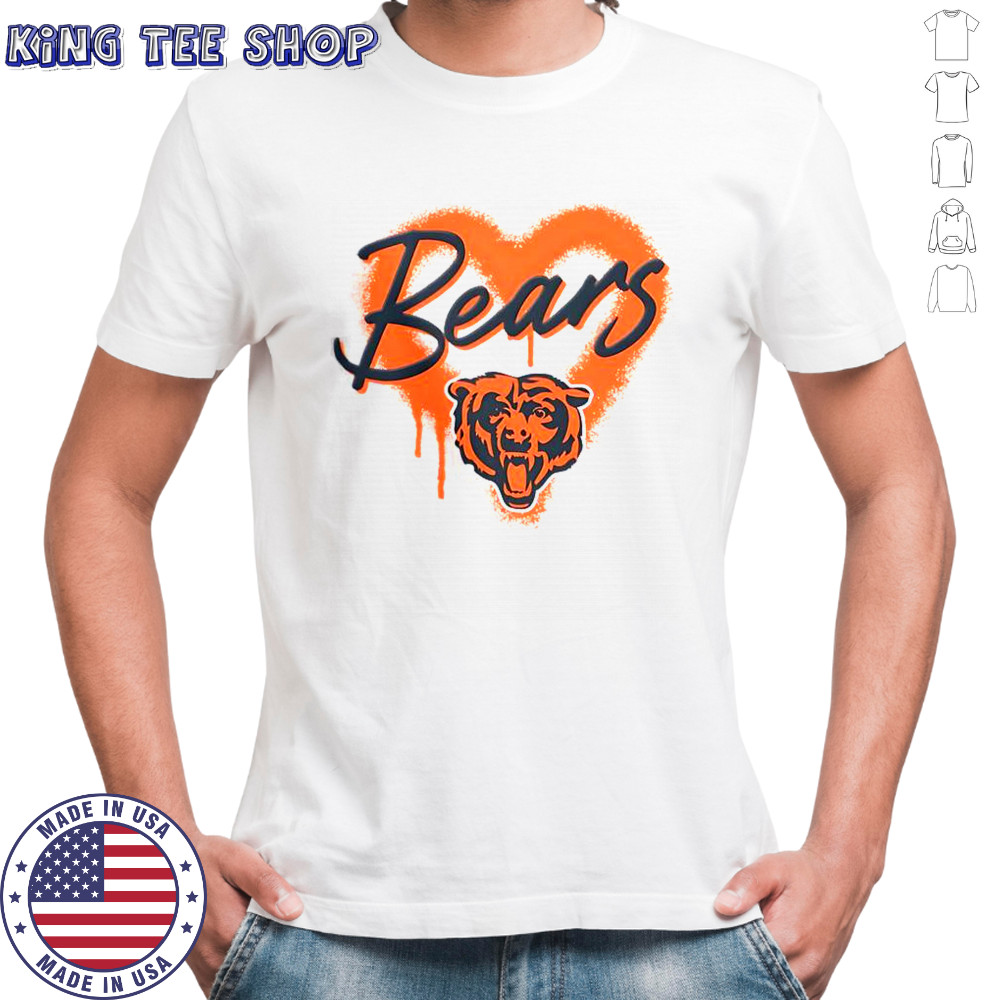 Chicago Bears Football Spray Heart T-Shirt